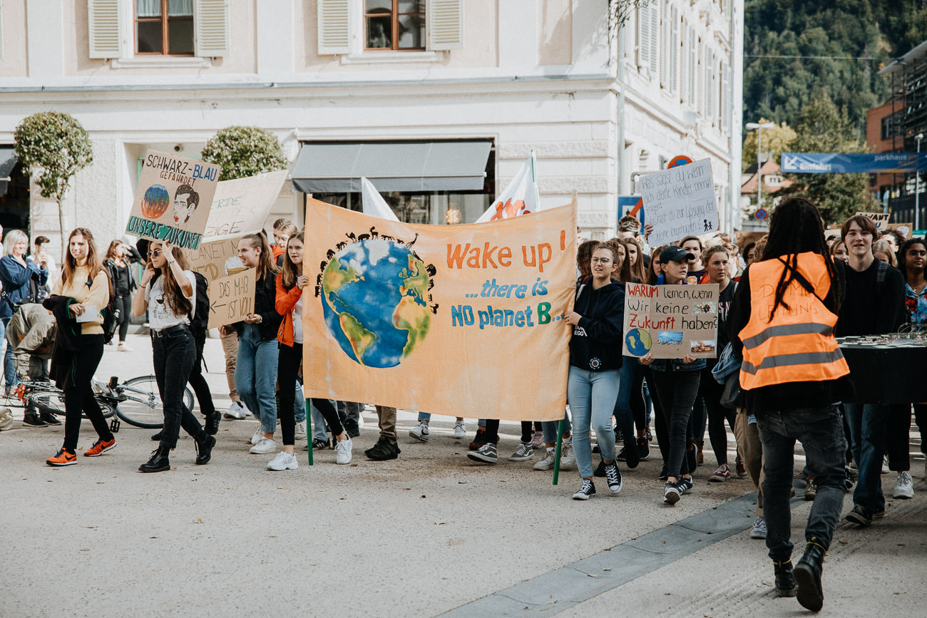 Demonstration in Bregenz Klima Streik